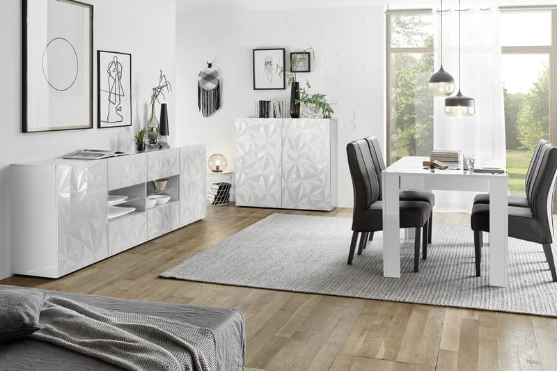 Fasett Skap 121 cm - Hvit - Oppbevaring - Skap - Oppbevaringsskap