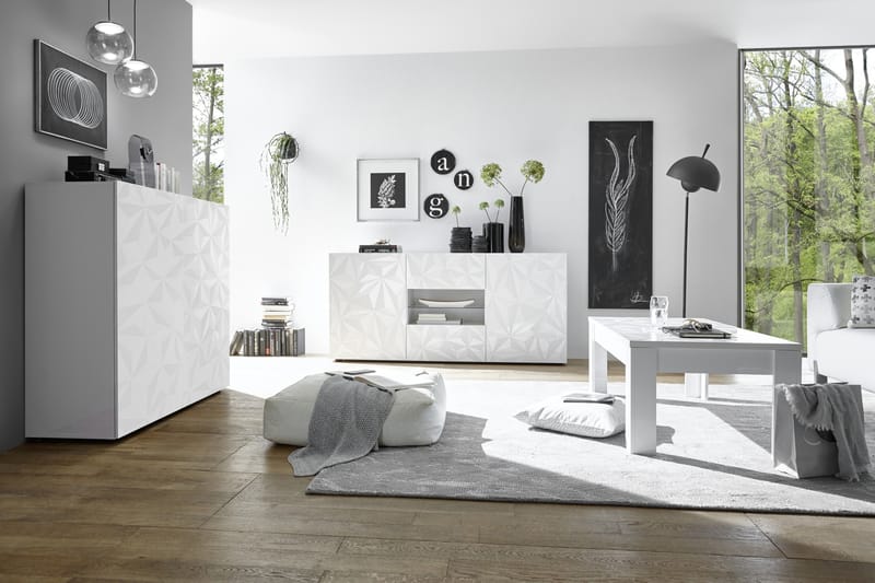Fasett Skap 121 cm - Hvit - Oppbevaring - Skap - Oppbevaringsskap