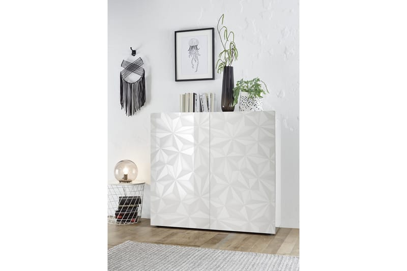 Fasett Skap 121 cm - Hvit - Oppbevaring - Skap - Oppbevaringsskap