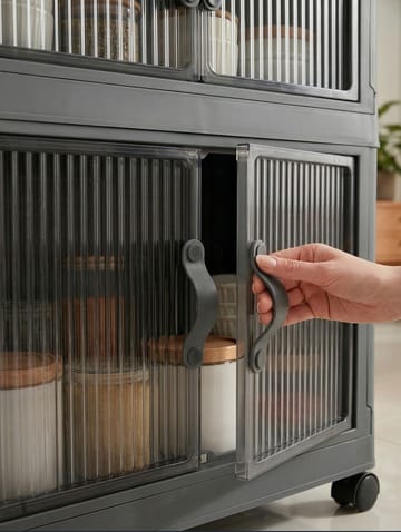 Flerbruks skap Hanah Home Lavine 127 (56 x 127 x 56 cm) Antrasitt - Antrasitt - Oppbevaring - Skap - Oppbevaringsskap - Omkledningsskap