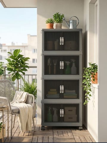 Flerbruks skap Hanah Home Lavine 127 (56 x 127 x 56 cm) Antrasitt - Antrasitt - Oppbevaring - Skap - Oppbevaringsskap - Omkledningsskap
