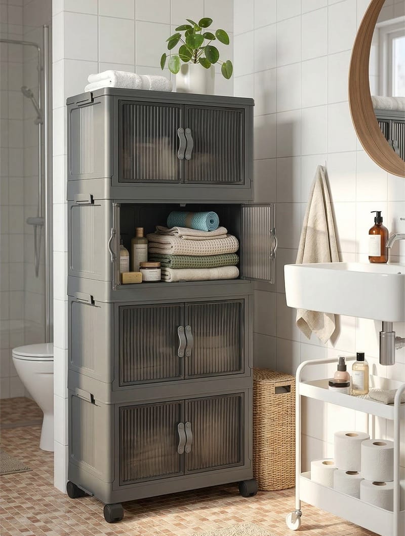 Flerbruks skap Hanah Home Lavine 127 (56 x 127 x 56 cm) Antrasitt - Antrasitt - Oppbevaring - Skap - Oppbevaringsskap - Omkledningsskap