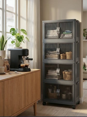Flerbruks skap Hanah Home Lavine 127 (56 x 127 x 56 cm) Antrasitt - Antrasitt - Oppbevaring - Skap - Oppbevaringsskap - Omkledningsskap