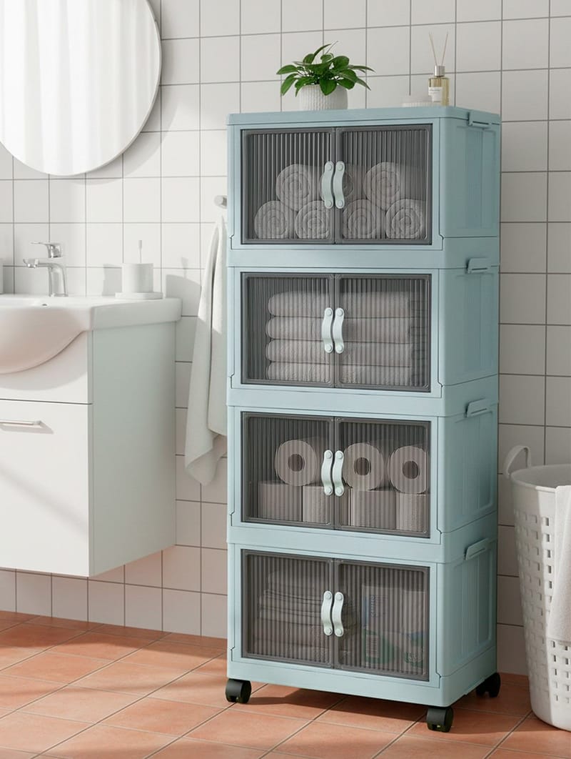 Flerbruks skap Hanah Home Lavine 127 (56 x 127 x 56 cm) Baby Blue - Oppbevaring - Skap - Oppbevaringsskap - Omkledningsskap