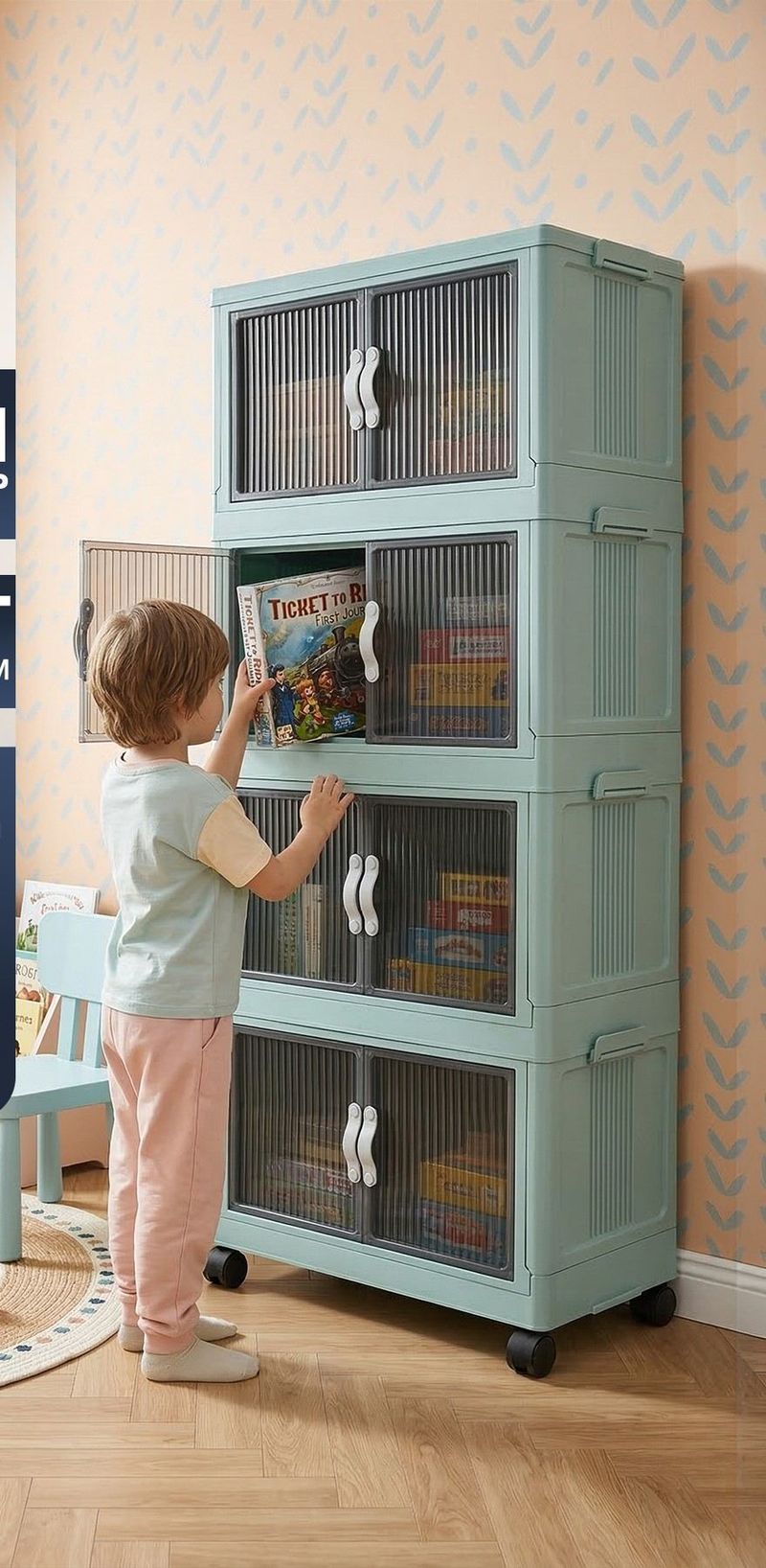 Flerbruks skap Hanah Home Lavine 127 (56 x 127 x 56 cm) Baby Blue - Oppbevaring - Skap - Oppbevaringsskap - Omkledningsskap