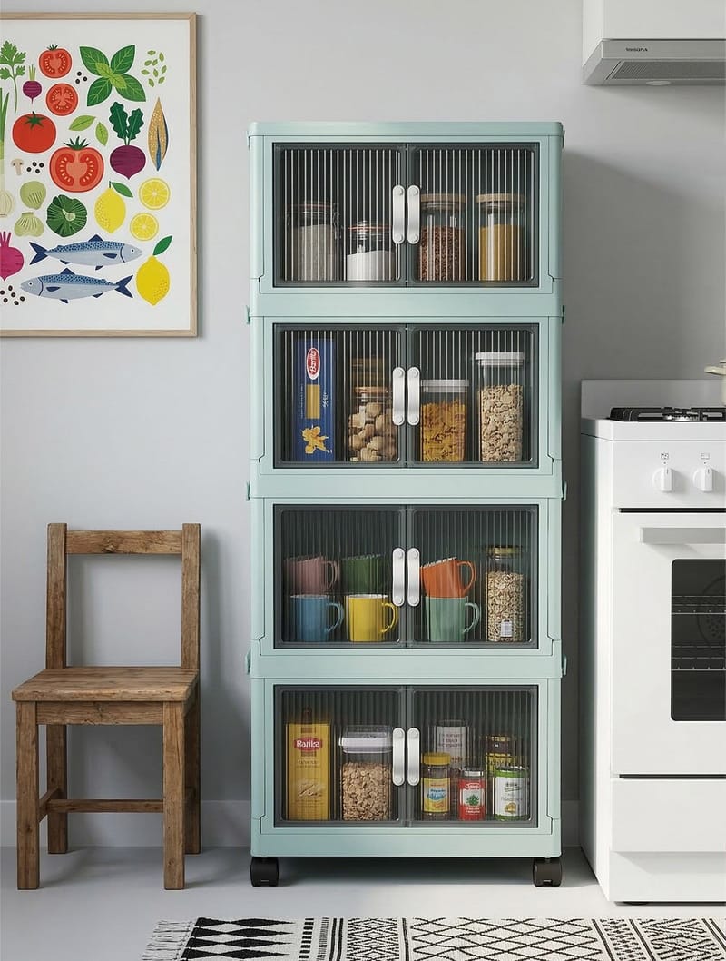 Flerbruks skap Hanah Home Lavine 127 (56 x 127 x 56 cm) Baby Blue - Oppbevaring - Skap - Oppbevaringsskap - Omkledningsskap