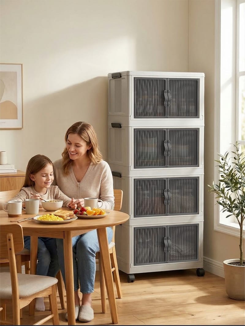 Flerbruks skap Hanah Home Lavine 127 (56 x 127 x 56 cm) Hvit - Oppbevaring - Skap - Oppbevaringsskap - Omkledningsskap