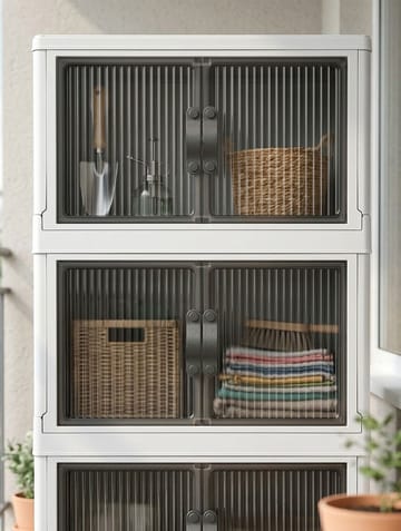 Flerbruks skap Hanah Home Lavine 127 (56 x 127 x 56 cm) Hvit - Oppbevaring - Skap - Oppbevaringsskap - Omkledningsskap