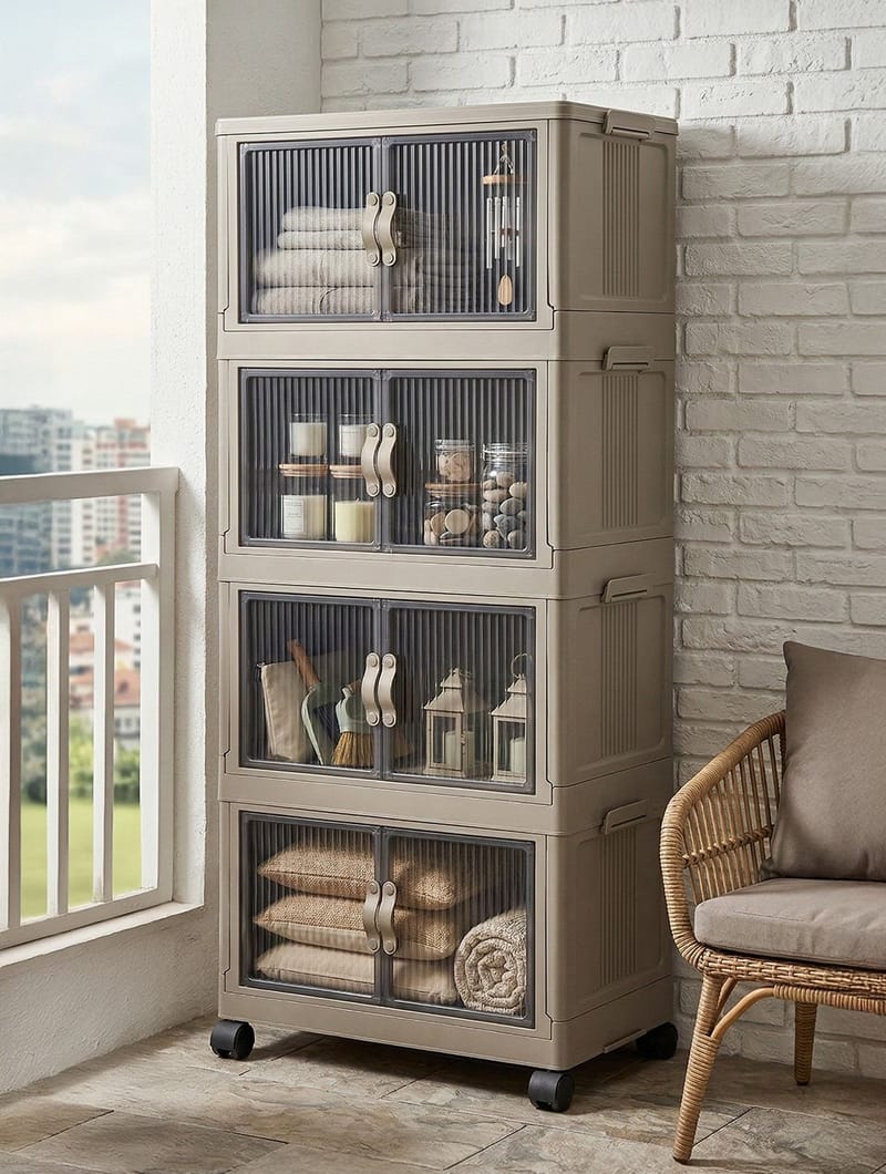 Flerbruks skap Hanah Home Lavine 127 (56 x 127 x 56 cm) Lyseblå - Oppbevaring - Skap - Oppbevaringsskap - Omkledningsskap