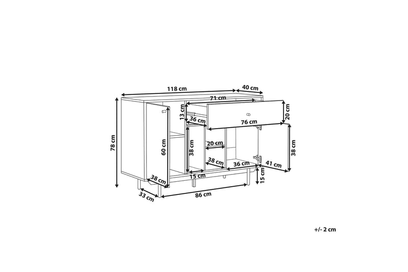 Germenata Skap 118x40 cm - Lyst Tre/Hvit - Oppbevaring - Skap - Oppbevaringsskap