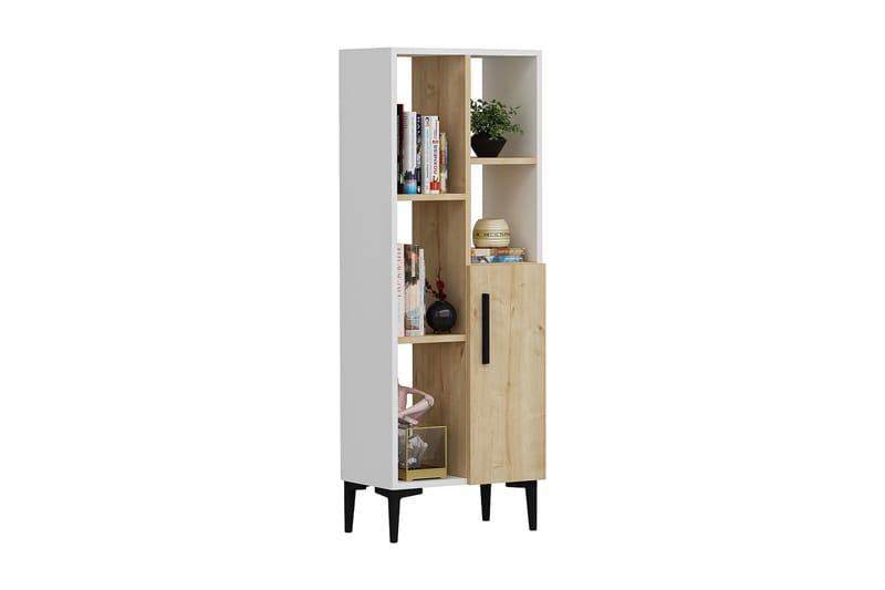 Glascote Highboard 50x30 cm - Blå/Natur/Hvit - Oppbevaring - Skap - Oppbevaringsskap