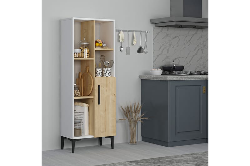 Glascote Highboard 50x30 cm - Blå/Natur/Hvit - Oppbevaring - Skap - Oppbevaringsskap