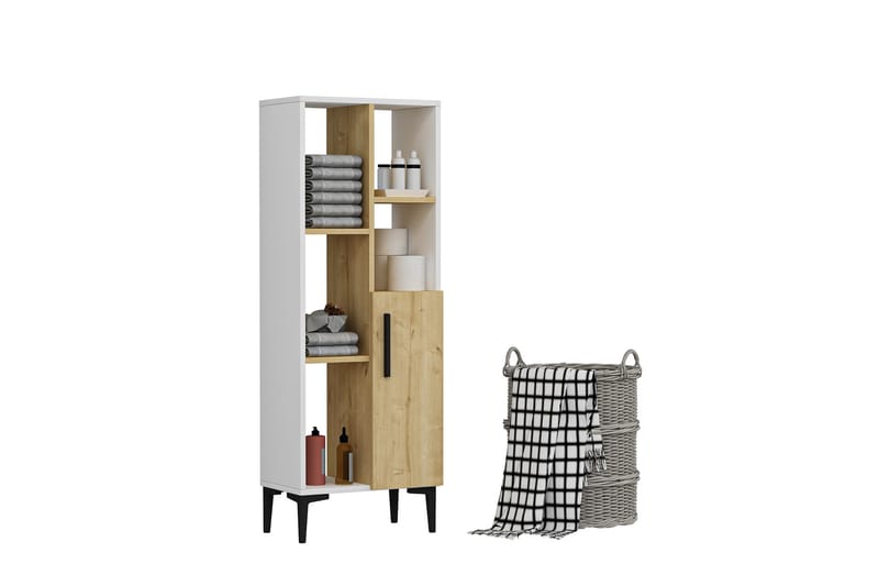 Glascote Highboard 50x30 cm - Blå/Natur/Hvit - Oppbevaring - Skap - Oppbevaringsskap