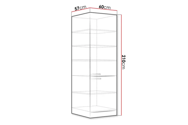 Grey Skap med Dører 40x57x210 cm - Oppbevaring - Skap - Oppbevaringsskap