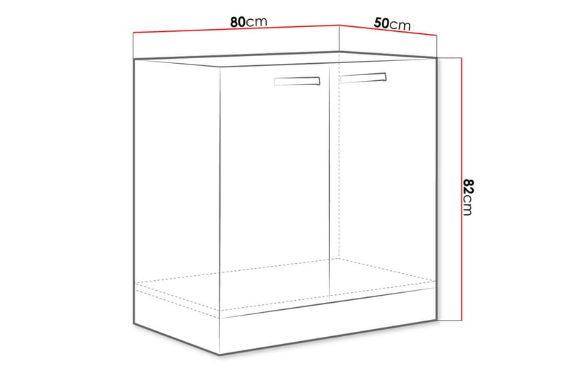 Grey Skap til vaskemaskin 80x50x82 cm - Grå - Oppbevaring - Skap - Oppbevaringsskap