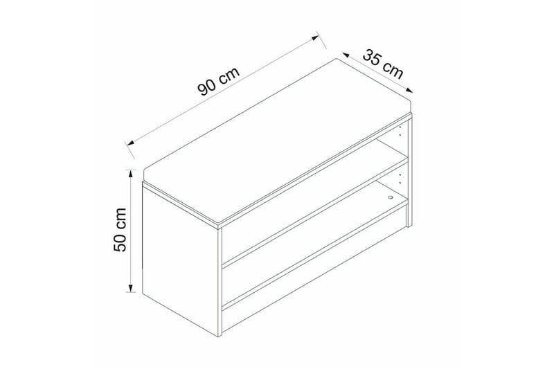 Hew Garderobeskap 90x35 cm - Valnøtt - Oppbevaring - Skap - Oppbevaringsskap - Omkledningsskap