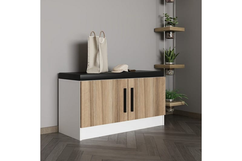 Hew Garderobeskap 90x35 cm - Valnøtt - Oppbevaring - Skap - Oppbevaringsskap - Omkledningsskap