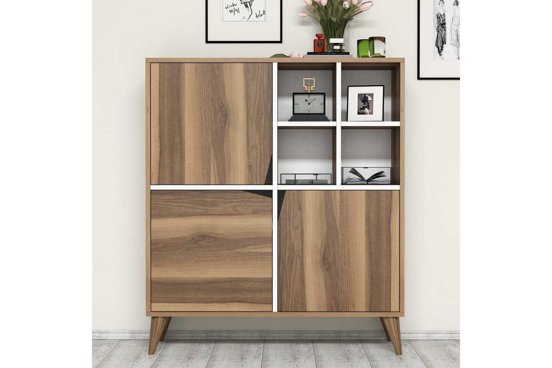 Hovdane Klesskap 100 cm - Brun/Hvit