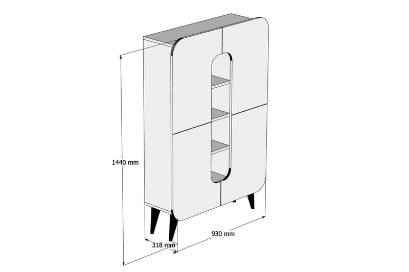 Hovdane Klesskap 108 cm - Brun/Blå - Oppbevaringsskap