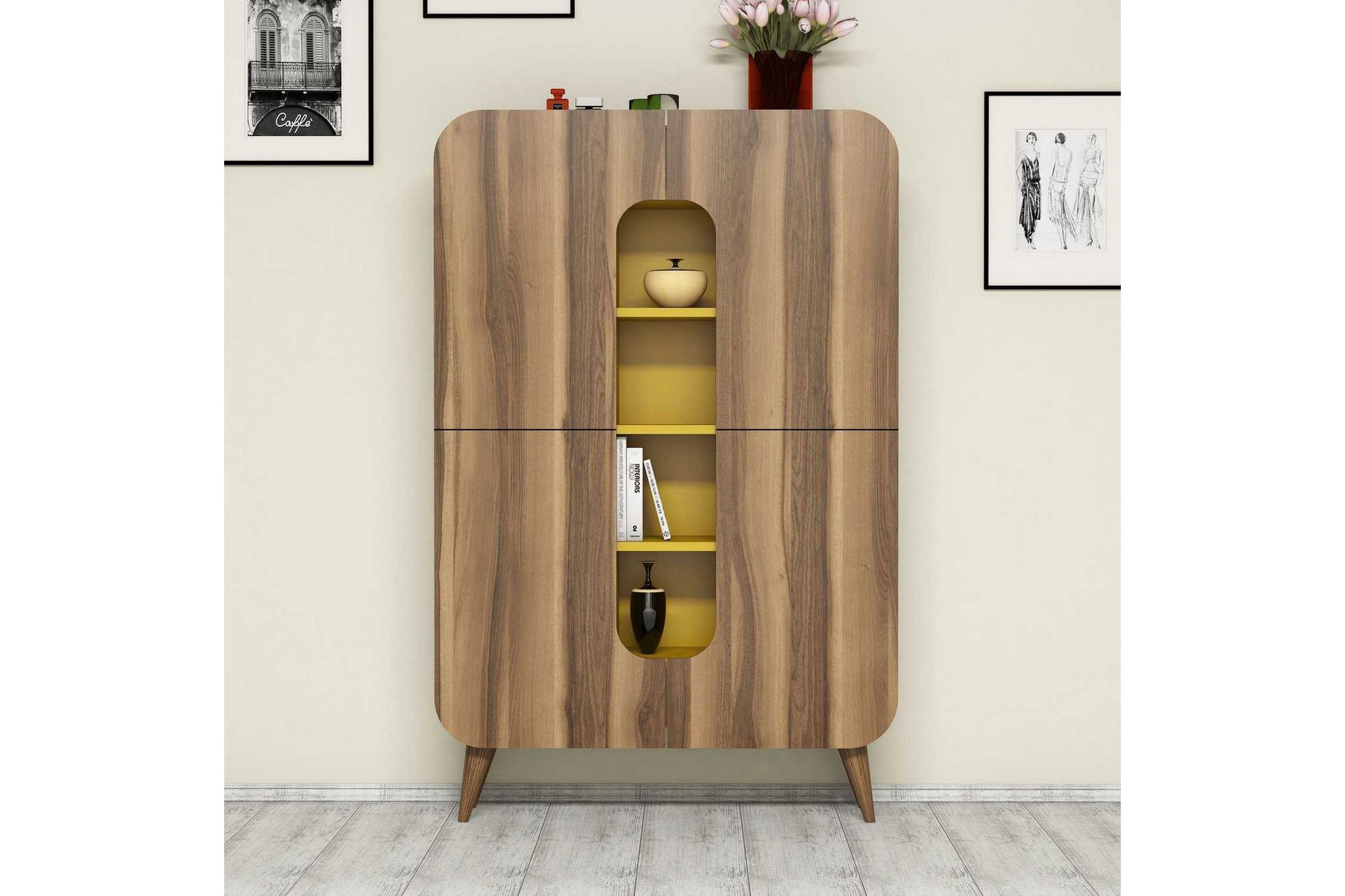 Hovdane Klesskap 108 cm - Brun/Gul