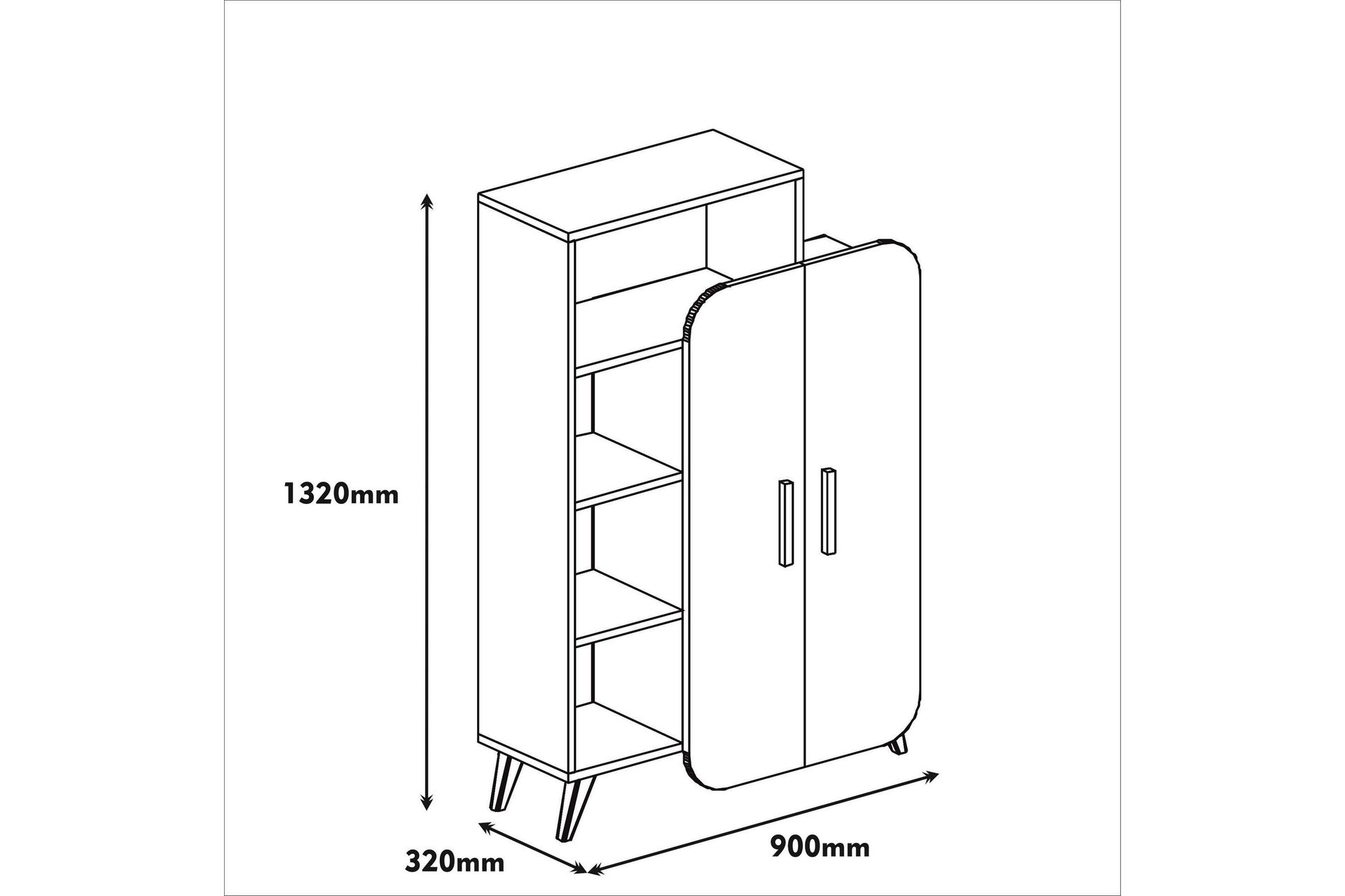 Hovdane Klesskap 90 cm - Brun/Gul - Oppbevaring - Skap - Oppbevaringsskap