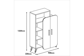 Hovdane Klesskap 90 cm - Brun/Gul - Oppbevaring - Skap - Oppbevaringsskap