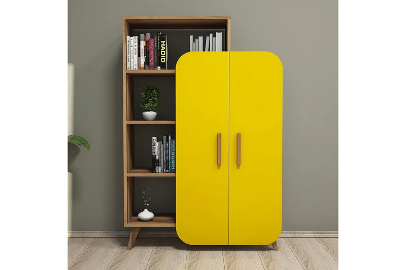 Hovdane Klesskap 90 cm, Brun/Gul