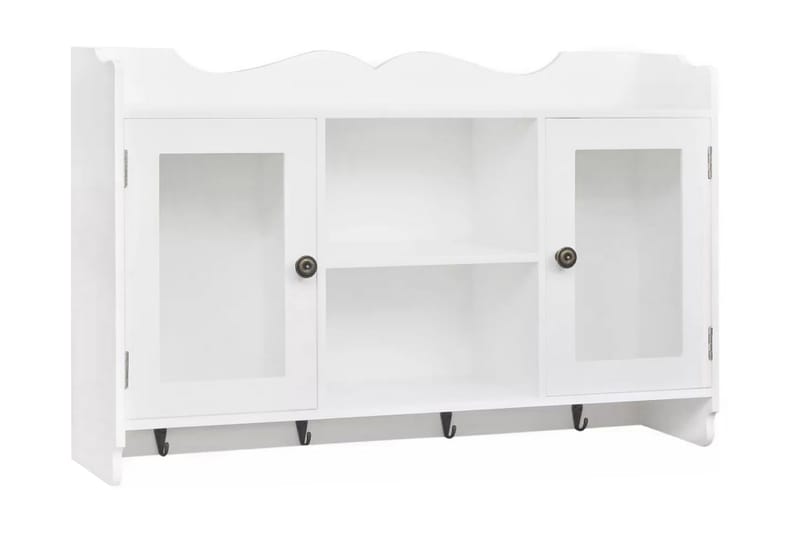 Hvit MDF Veggskap Bokhylle/DVD/Glassoppbevaring - Oppbevaring - Skap - Oppbevaringsskap