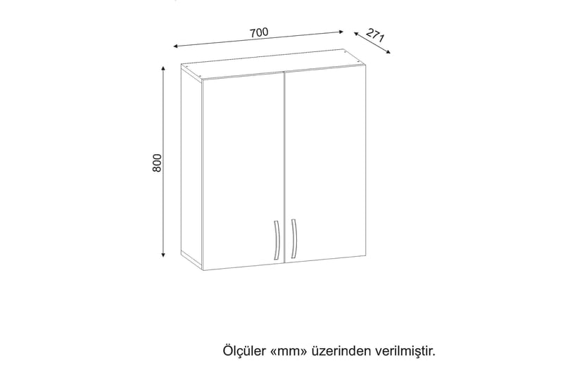 Jhosep Baderomskap 70 cm - Hvit - Oppbevaring - Skap - Oppbevaringsskap