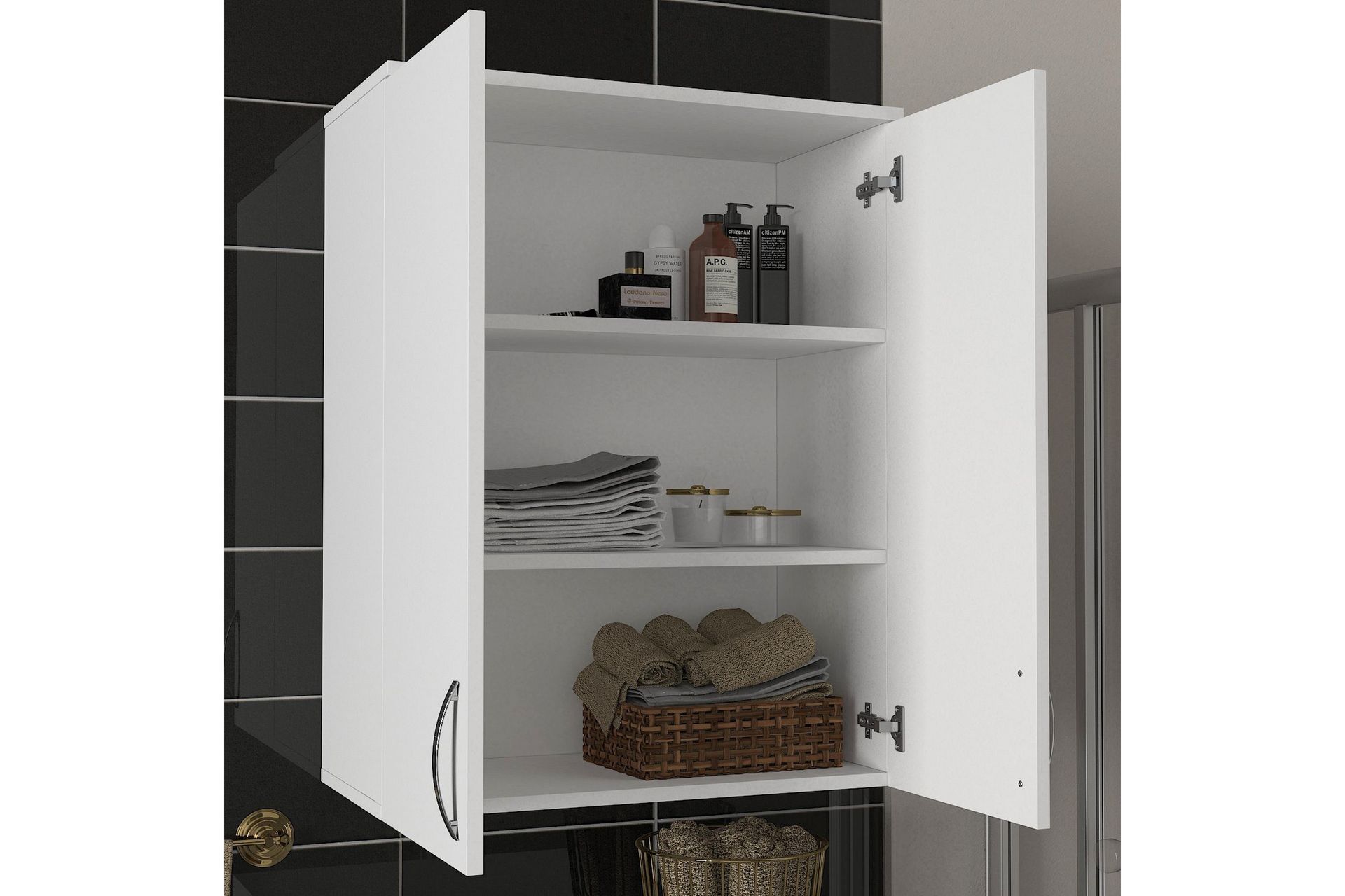 Jkhari Baderomskap 70 cm - Hvit - Oppbevaring - Skap - Oppbevaringsskap