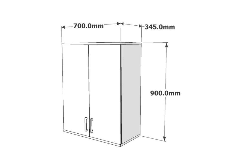 Jkhari Baderomskap 70 cm - Hvit - Oppbevaring - Skap - Oppbevaringsskap