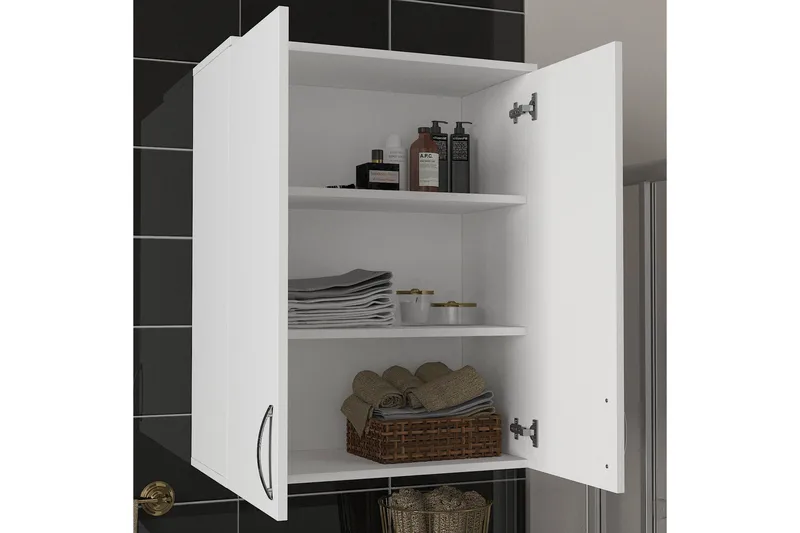 Jkhari Baderomskap 70 cm - Hvit - Oppbevaring - Skap - Oppbevaringsskap