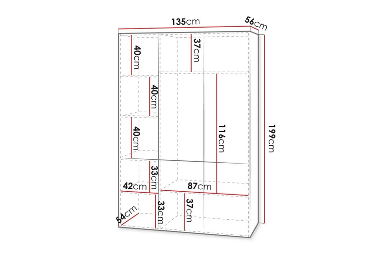 Juniskär Highboard - Hvid - Oppbevaring - Skap - Oppbevaringsskap