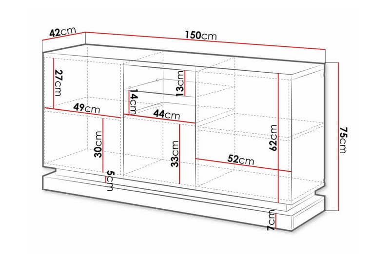 Juniskär Highboard - Hvid - Oppbevaring - Skap - Oppbevaringsskap