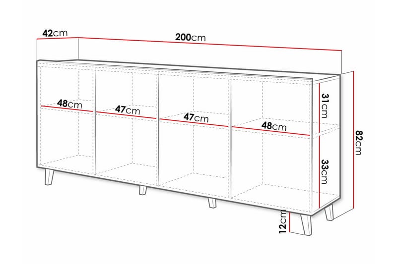 Juniskär Highboard - Svart - Oppbevaring - Skap - Oppbevaringsskap