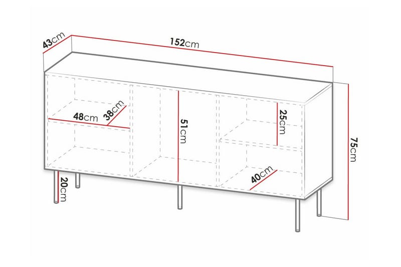 Juniskär Highboard - Svart - Oppbevaring - Skap - Oppbevaringsskap