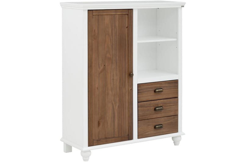 Kagami Highboard - Hvit/Brun - Oppbevaring - Skap - Oppbevaringsskap