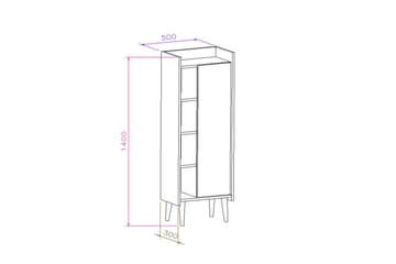Keachi Highboard 50x30 cm - Mørkebrun/Antrasitt - Oppbevaring - Skap - Oppbevaringsskap