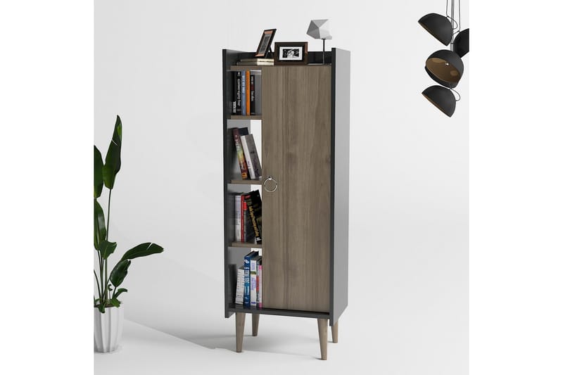 Keachi Highboard 50x30 cm - Mørkebrun/Antrasitt - Oppbevaring - Skap - Oppbevaringsskap