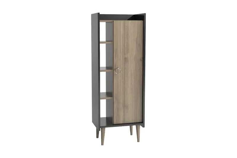 Keachi Highboard 50x30 cm, Mørkebrun/Antrasitt