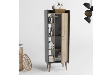 Keachi Highboard 50x30 cm - Mørkebrun/Antrasitt - Oppbevaring - Skap - Oppbevaringsskap