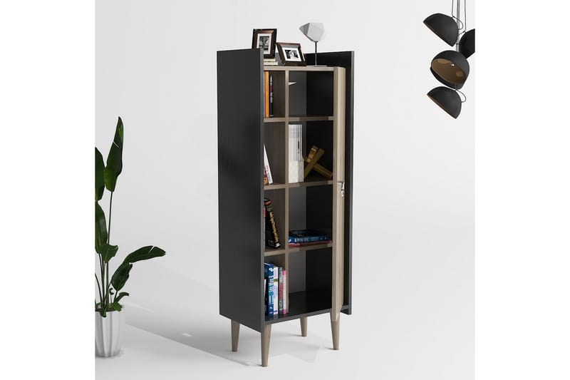Keachi Highboard 50x30 cm - Mørkebrun/Antrasitt - Oppbevaring - Skap - Oppbevaringsskap