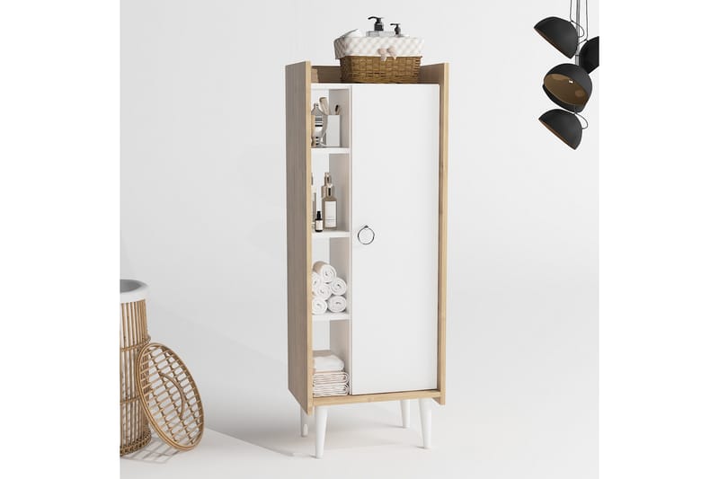 Keachi Highboard 50x30 cm - Natur/Hvit - Oppbevaring - Skap - Oppbevaringsskap
