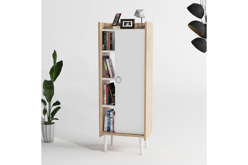 Keachi Highboard 50x30 cm - Natur/Hvit - Oppbevaring - Skap - Oppbevaringsskap