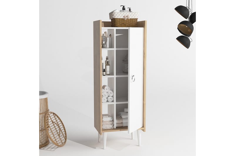 Keachi Highboard 50x30 cm - Natur/Hvit - Oppbevaring - Skap - Oppbevaringsskap