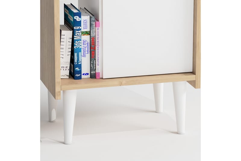 Keachi Highboard 50x30 cm - Natur/Hvit - Oppbevaring - Skap - Oppbevaringsskap