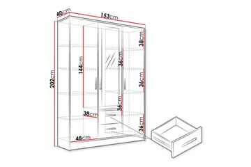 Kintore Highboard - Hvid - Oppbevaring - Skap - Oppbevaringsskap