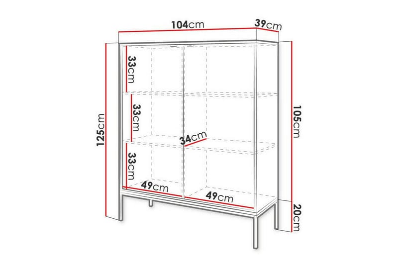 Klinkerville Highboard - Hvid - Oppbevaring - Skap - Oppbevaringsskap