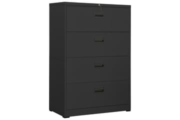 Arkivskap 90x46x134 cm stål antrasitt - Antrasittgrå - Oppbevaring - Skap - Oppbevaringsskap - Kontorskap - Dokumentskap