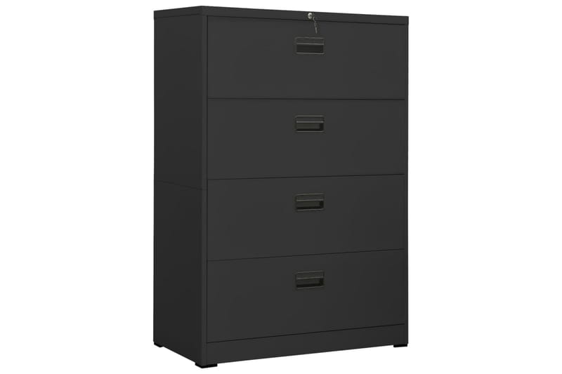 Arkivskap 90x46x134 cm stål antrasitt - Antrasittgrå - Oppbevaring - Skap - Oppbevaringsskap - Kontorskap - Dokumentskap